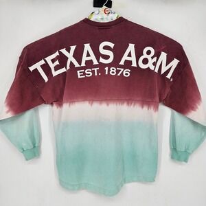 Texas A&M Aggies Spirit Jersey Mens Small Tie Dye‎ Shirt Long Sleeve Oversized